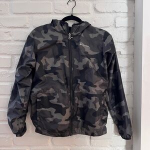 Columbia Kids Reversible Camo Raincoat - Black and Gray